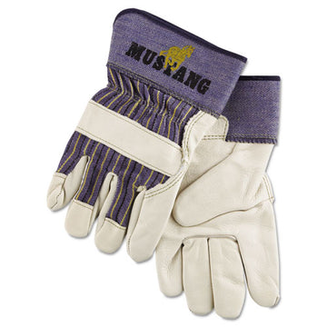 MCR™ Safety Mustang Leather Palm Gloves, Blue-cream, X-large, Dozen freeshipping - TVN Wholesale